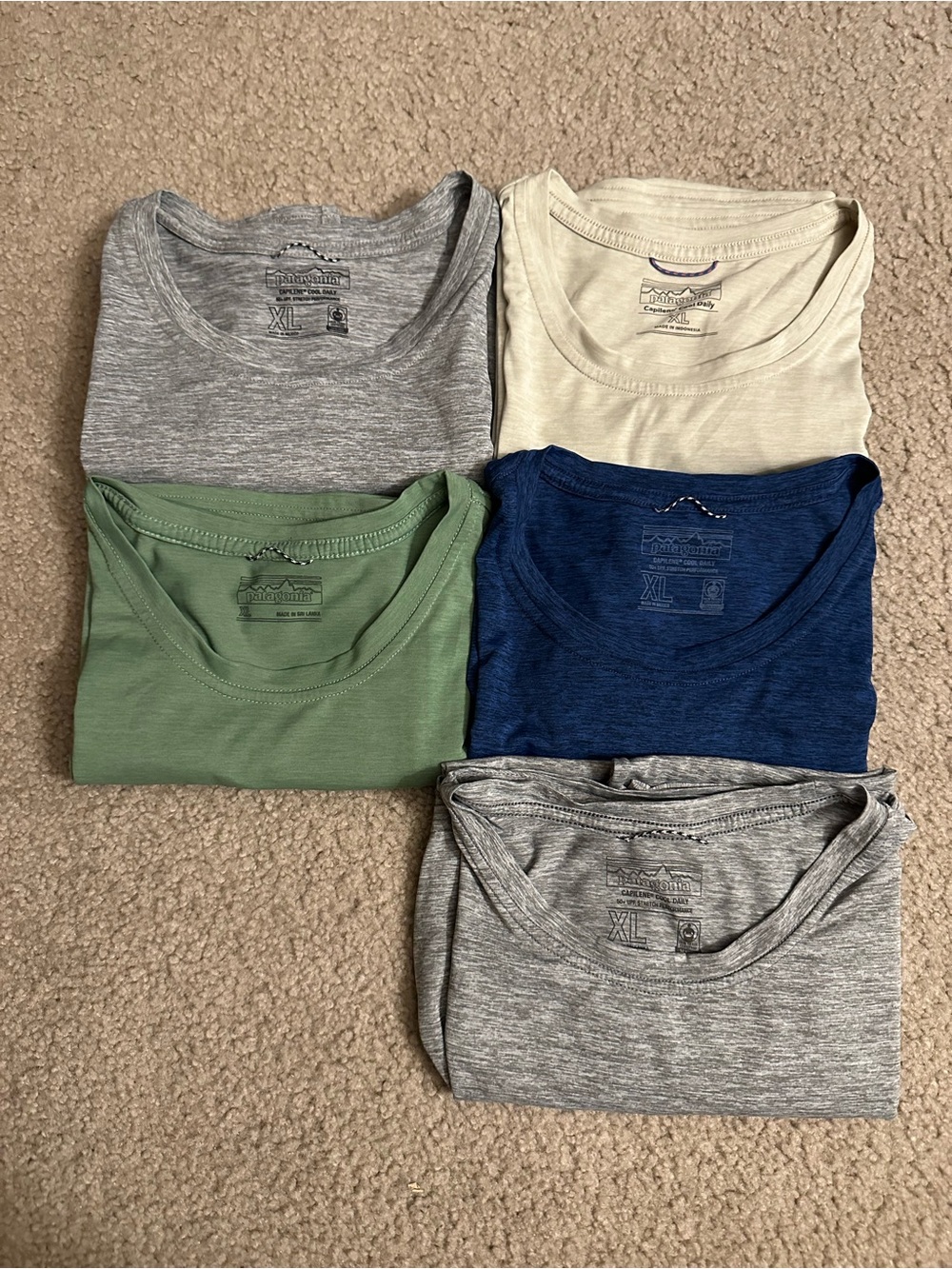 Lot of 5 Patagonia Capilene Cool Daily Short-Sleeve Tees Women’s L